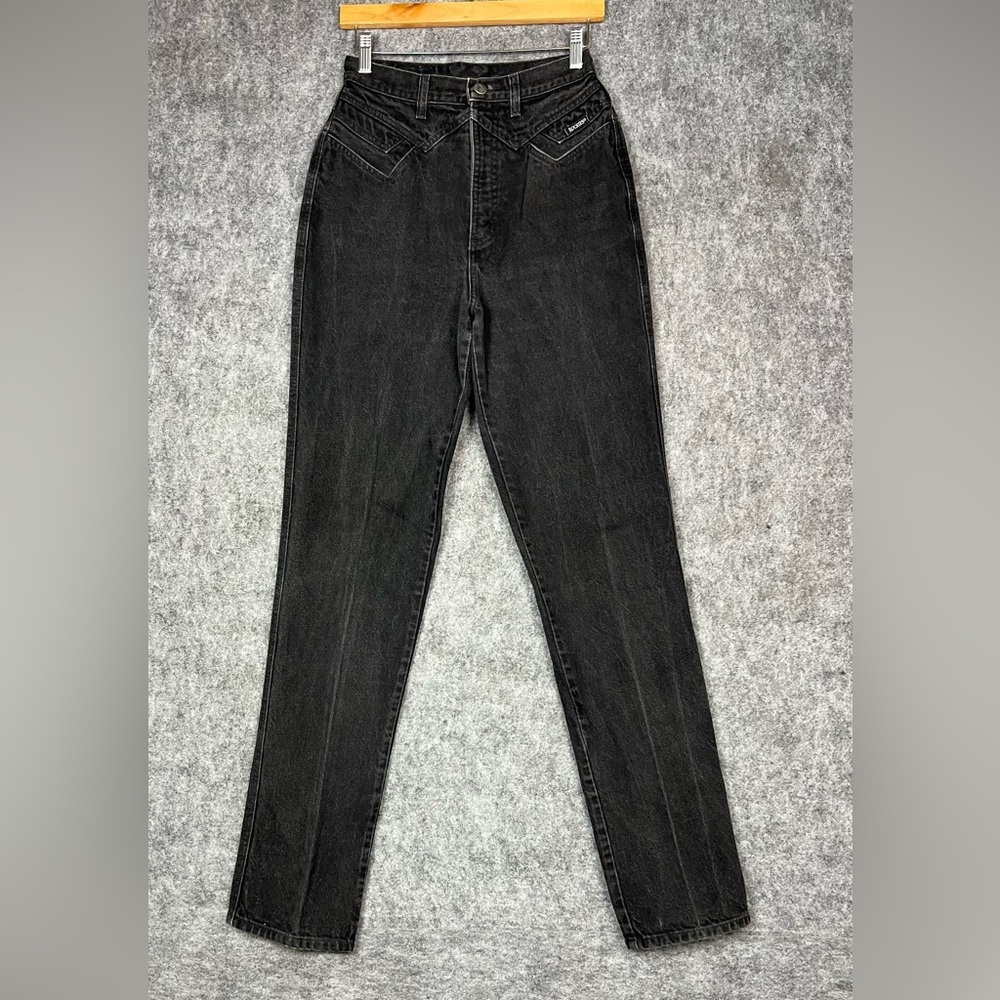 Vintage Rocky Mountain Jeans Womens 9/10x36 Black High Rise Western Denim